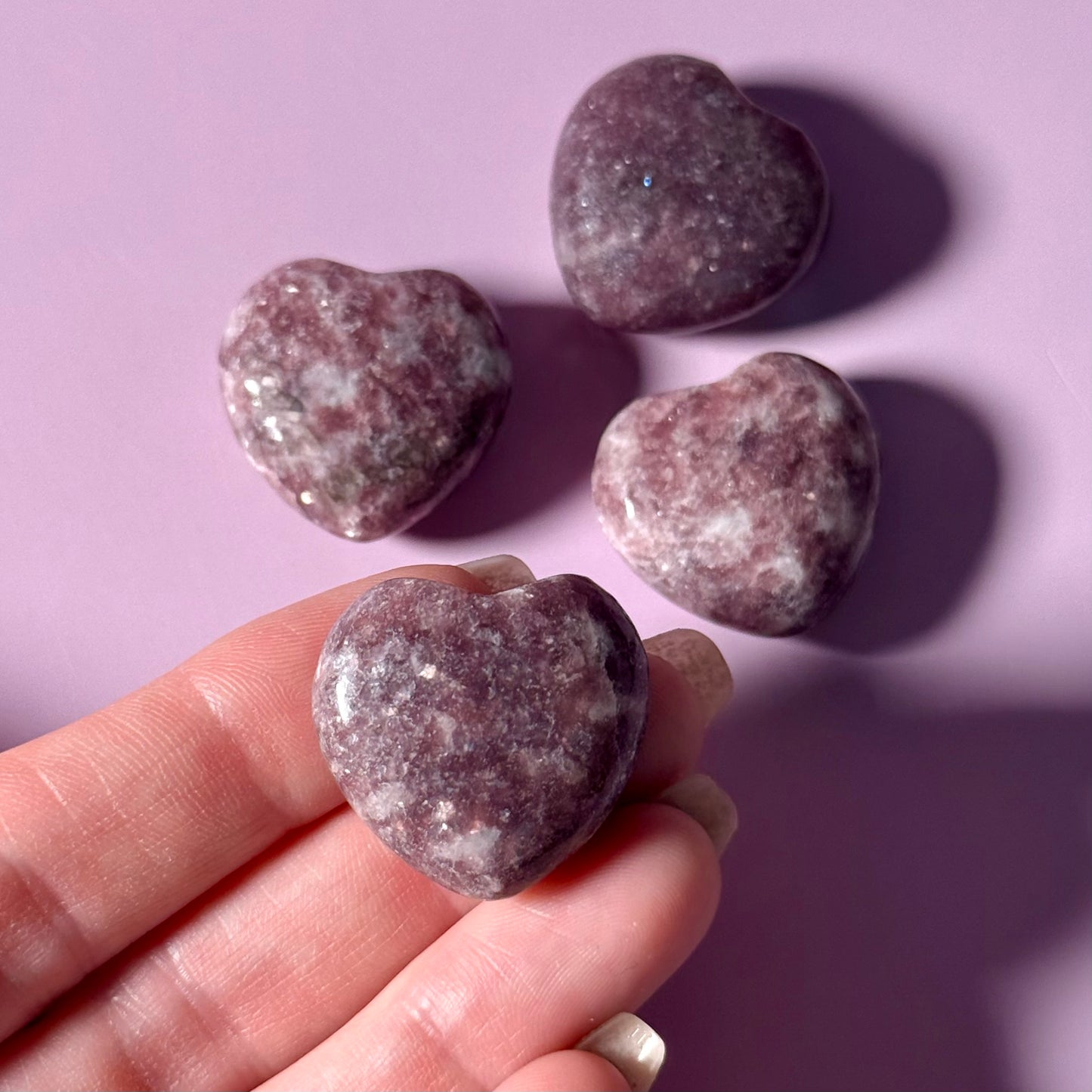 Lepidolite Puffy Heart