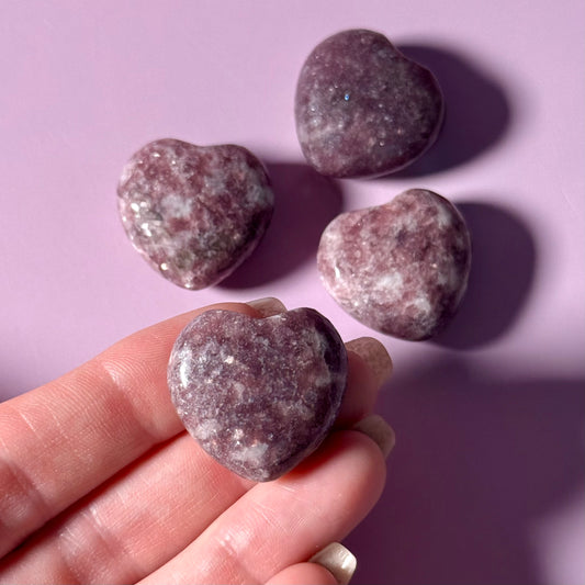 Lepidolite Puffy Heart