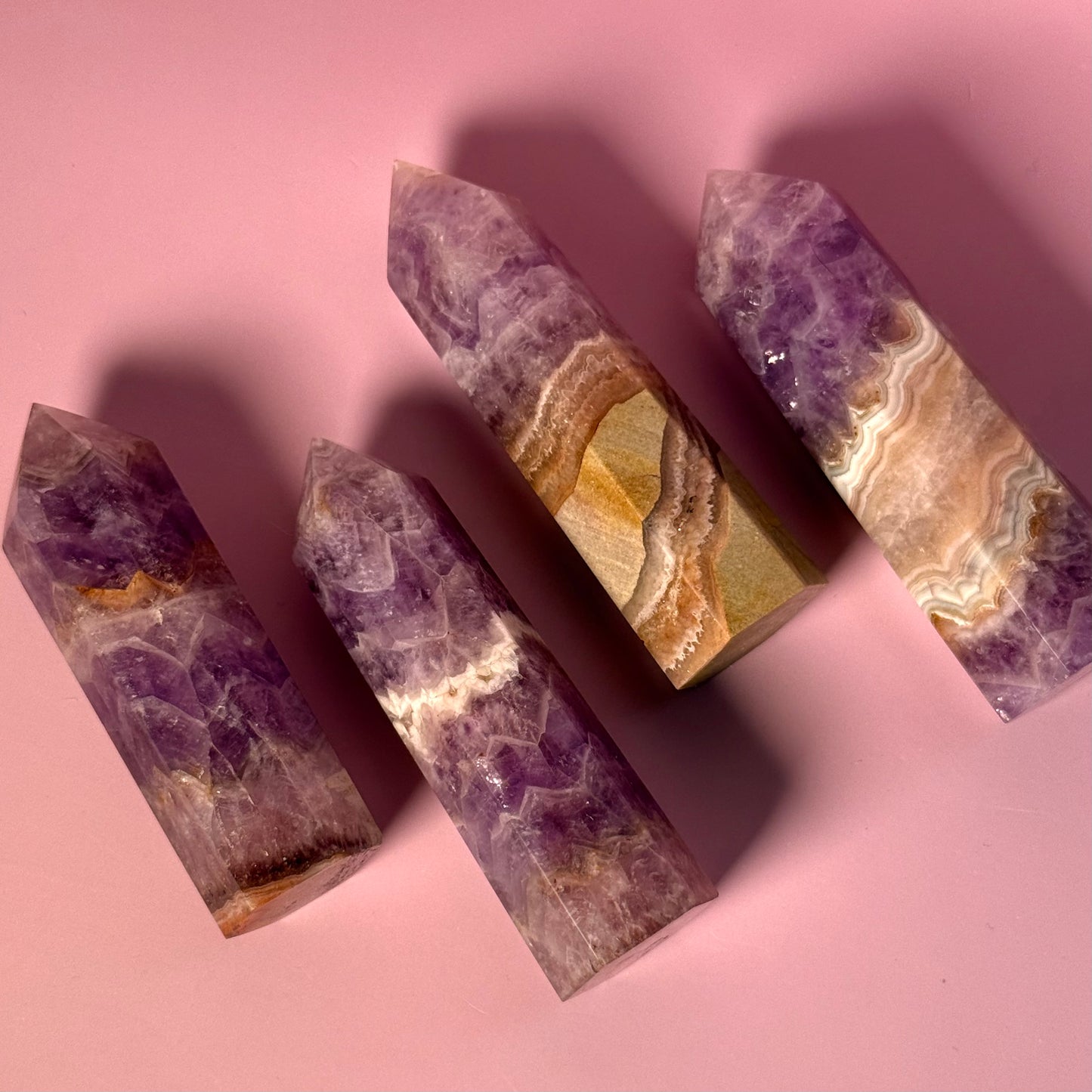 Amethyst & Agate Mixed Quartz Tower