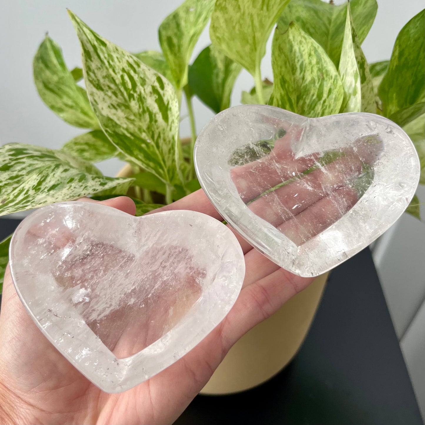 Clear Quartz Heart Bowls