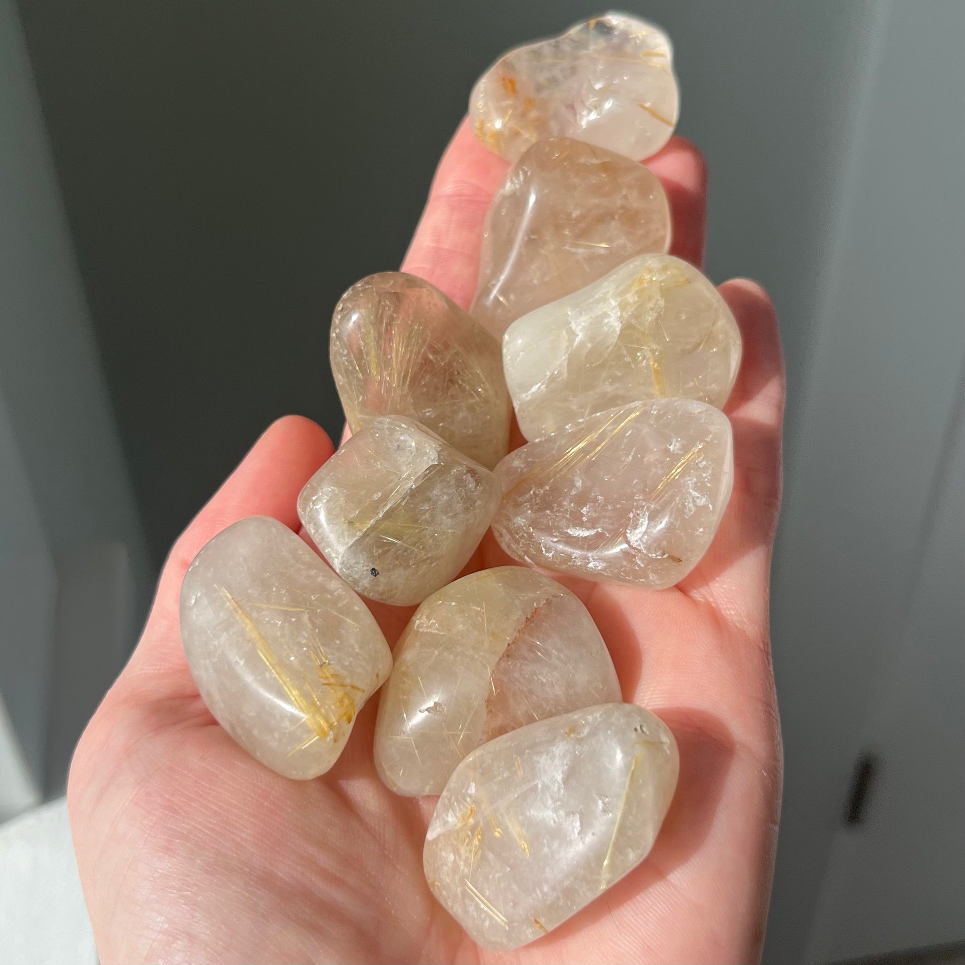 Rutile Quartz Tumble Natural Crystal
