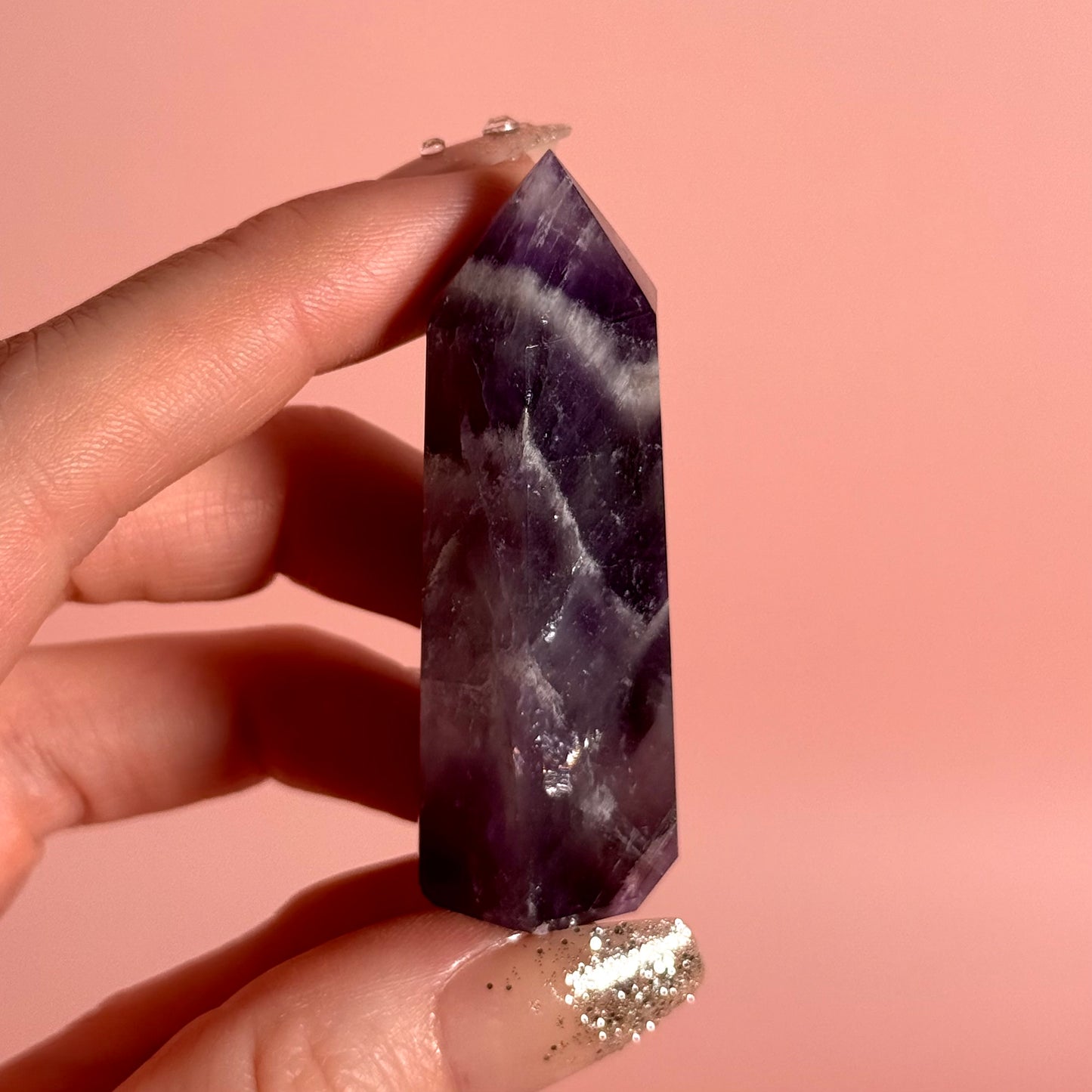 Mini Chevron Amethyst Tower