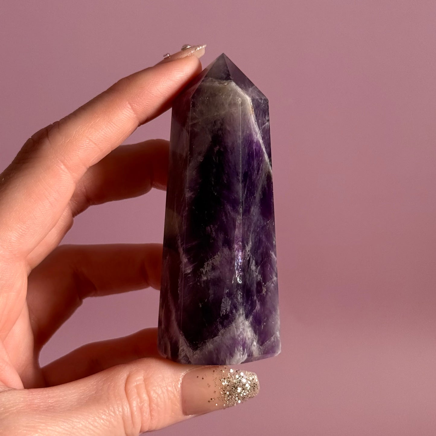 Chevron Amethyst Chunky Tower
