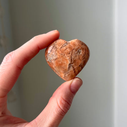 Peach Moonstone Large Heart