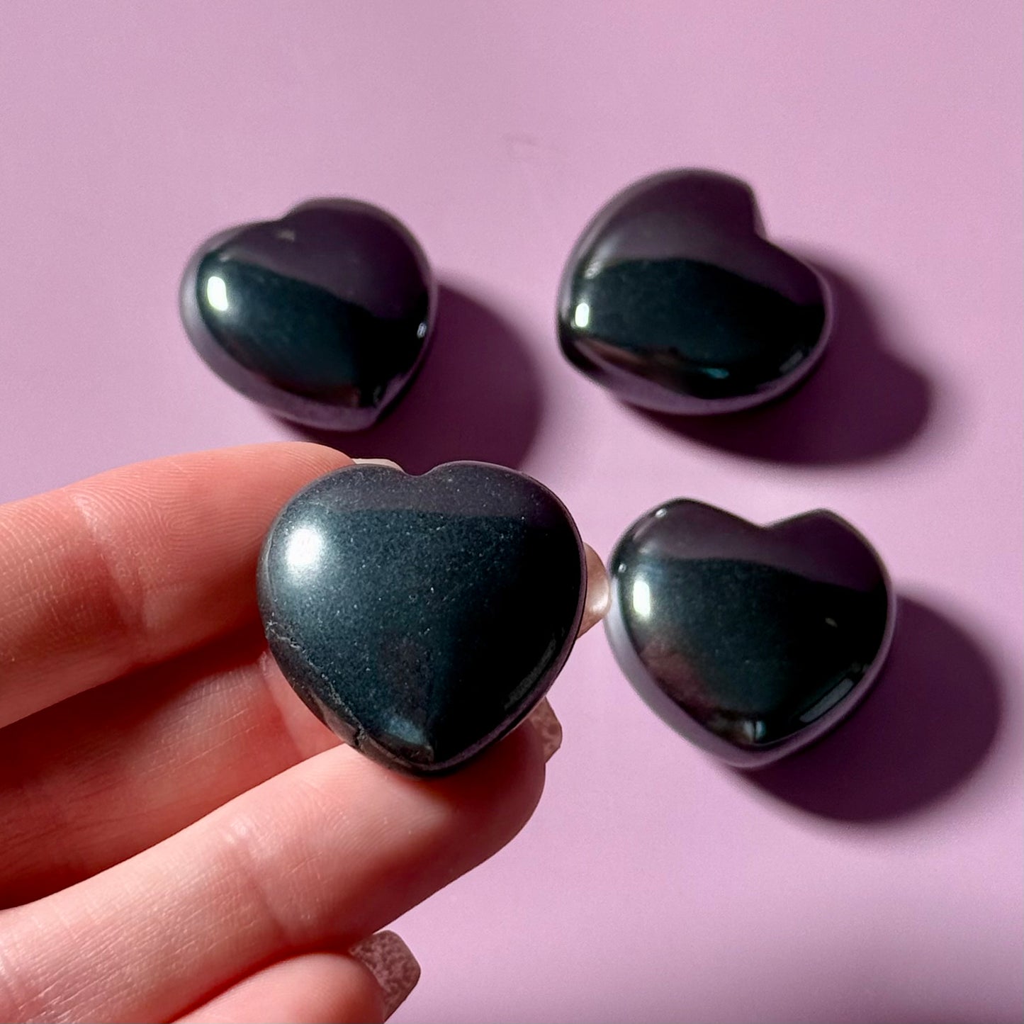 Hematite Puffy Heart