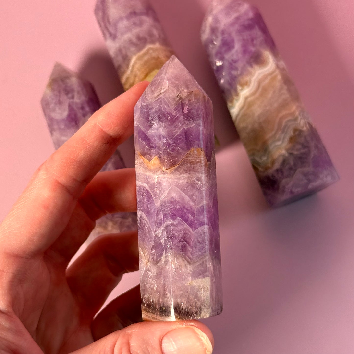 Amethyst & Agate Mixed Quartz Tower