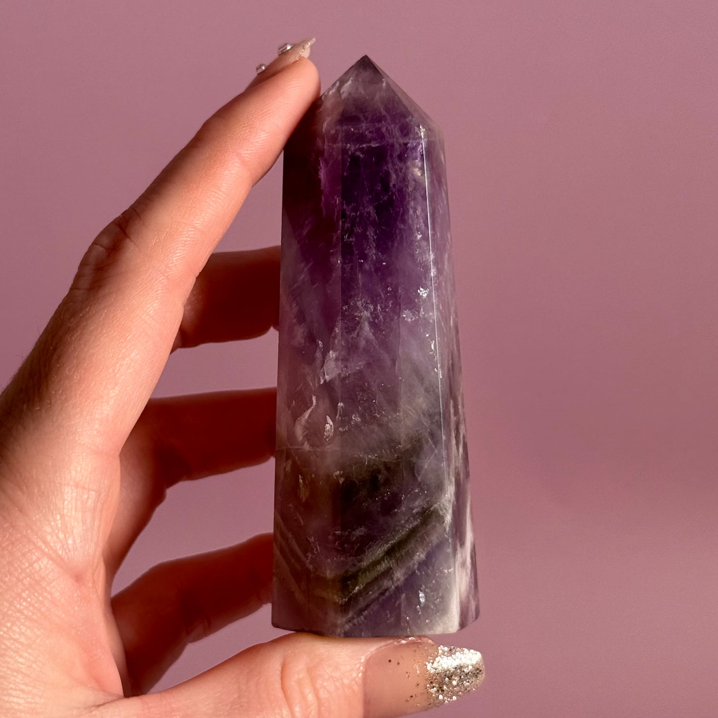 Chevron Amethyst Chunky Tower