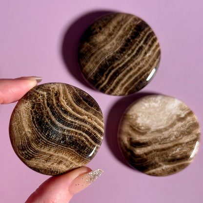 Chocolate Calcite Flat Stone