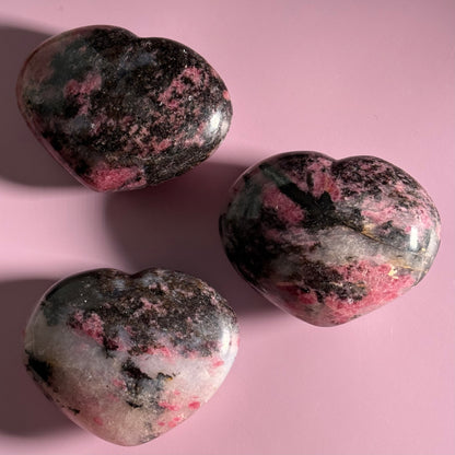 Rhodonite Quartz Large Heart