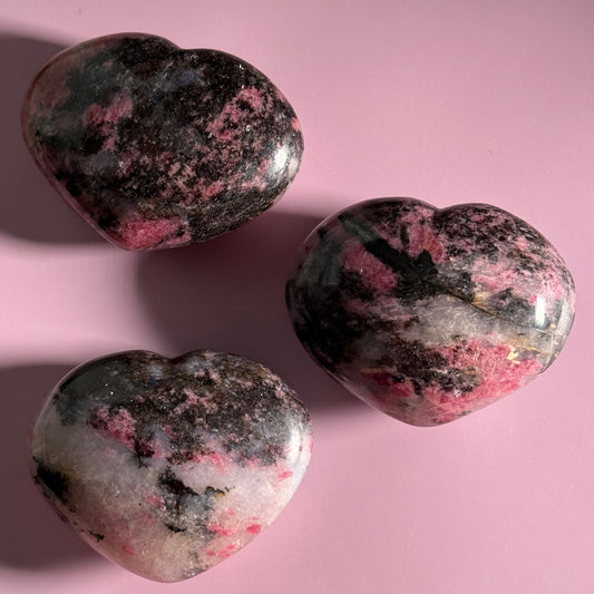 Rhodonite Quartz Large Heart