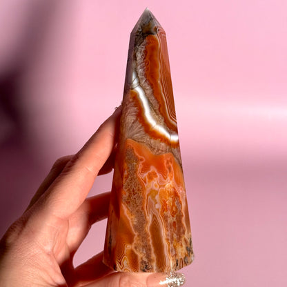 Carnelian Faceted Points