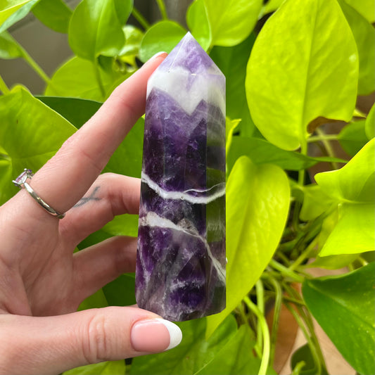 Chevron Amethyst Chunky Tower