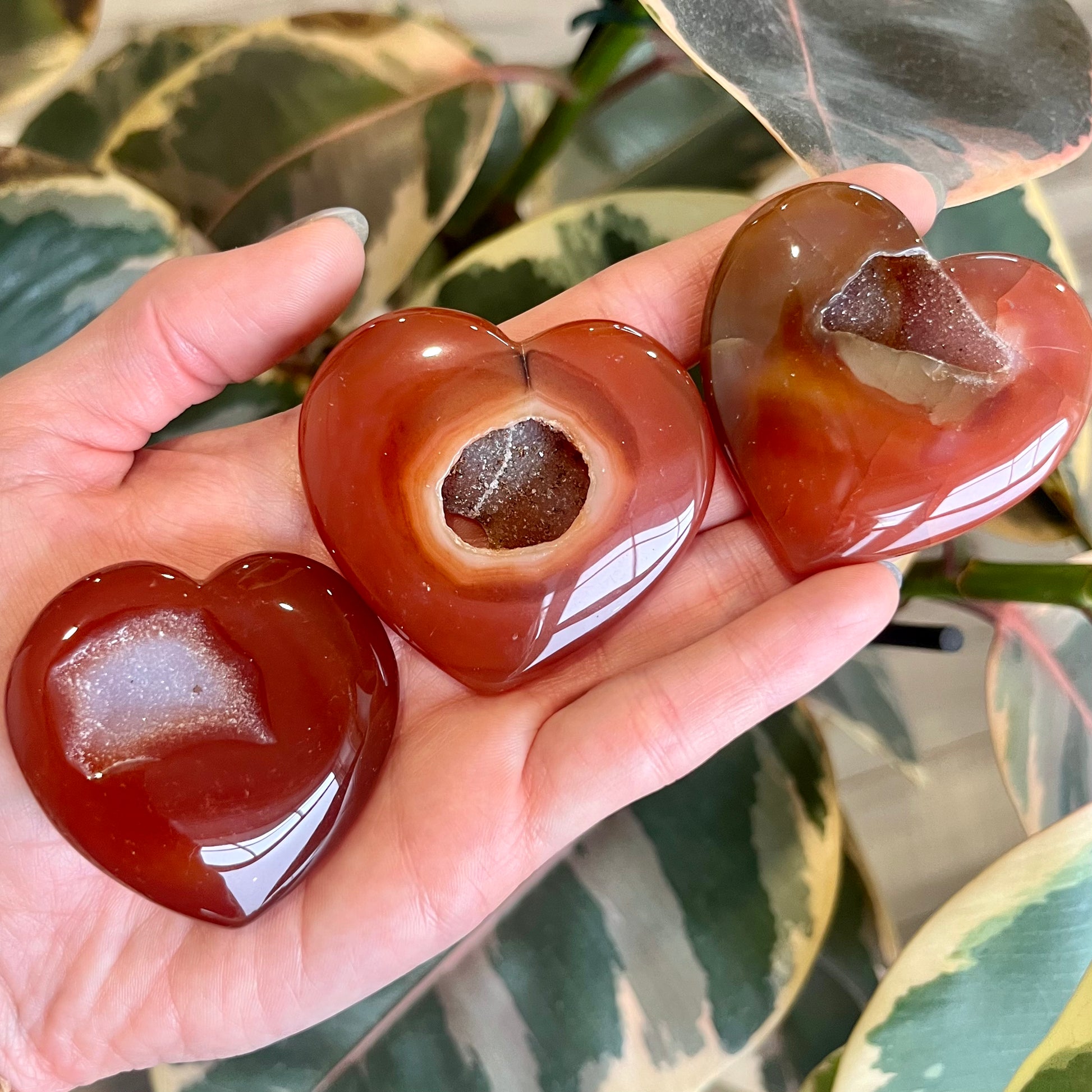 Carnelian Druzy Heart