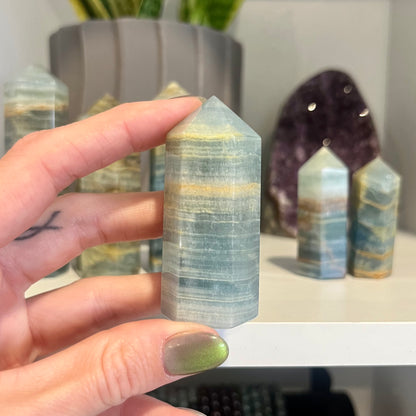 Lemurian Aquatine Calcite Tower