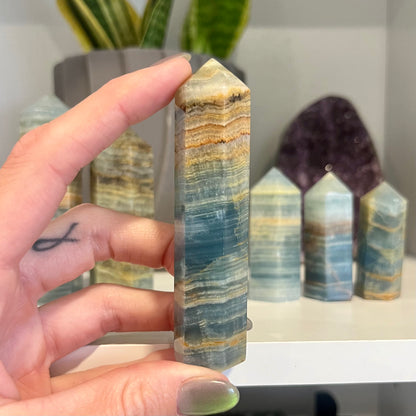Lemurian Aquatine Calcite Tower