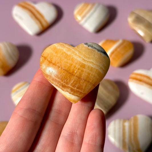 Orange Calcite Heart