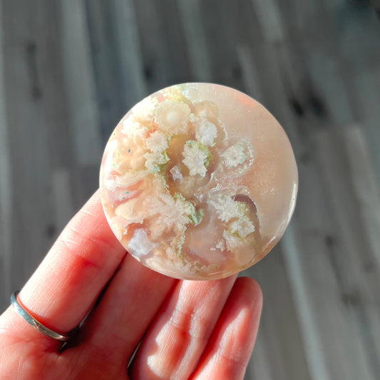 Gorgeous Flower Agate Flat Stone Natural Crystal Formations
