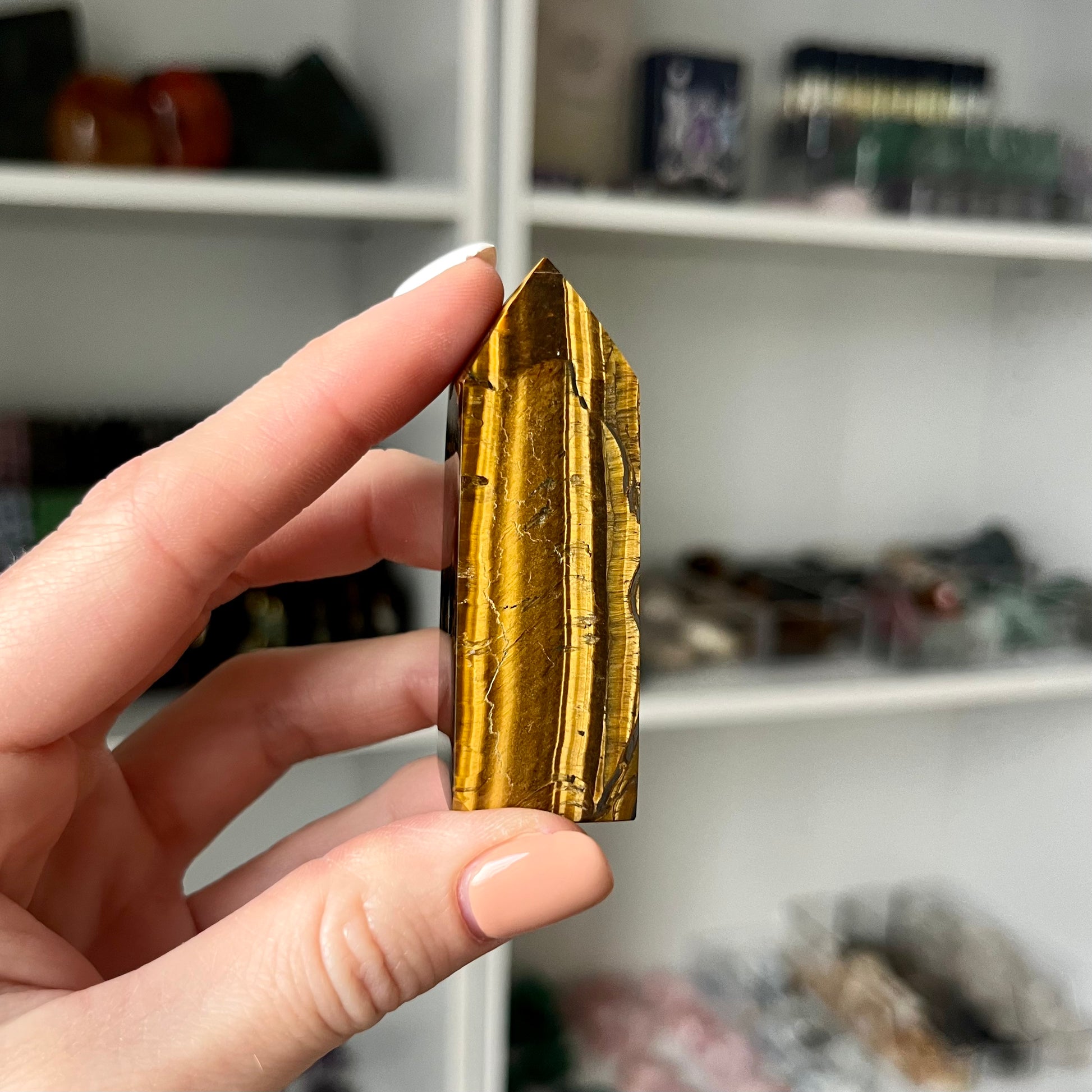 Tiger Eye Four Sided Natural Crystal Tower