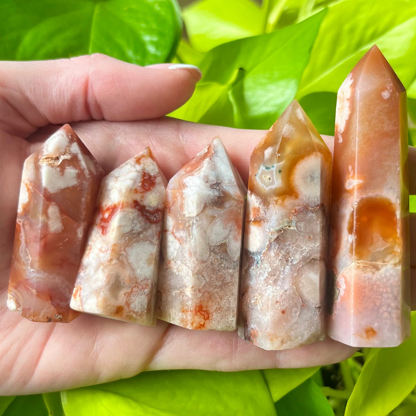Carnelian Flower Agate Tower