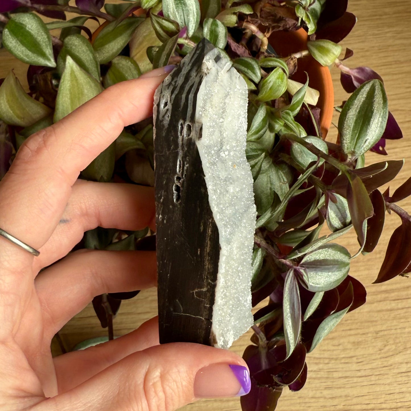 Natural Black Chalcedony Sphalerite Tower