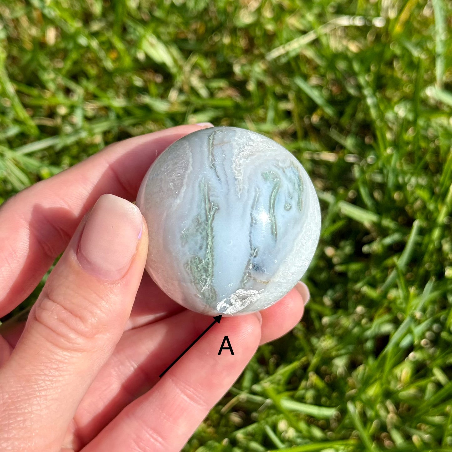 IMPERFECT Moss Agate Sphere