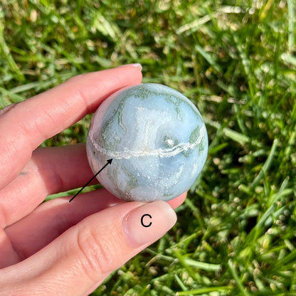 IMPERFECT Moss Agate Sphere