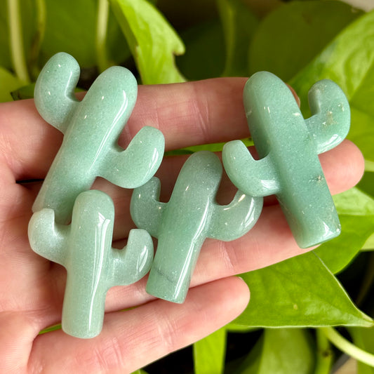 Green Aventurine Cactus Carving