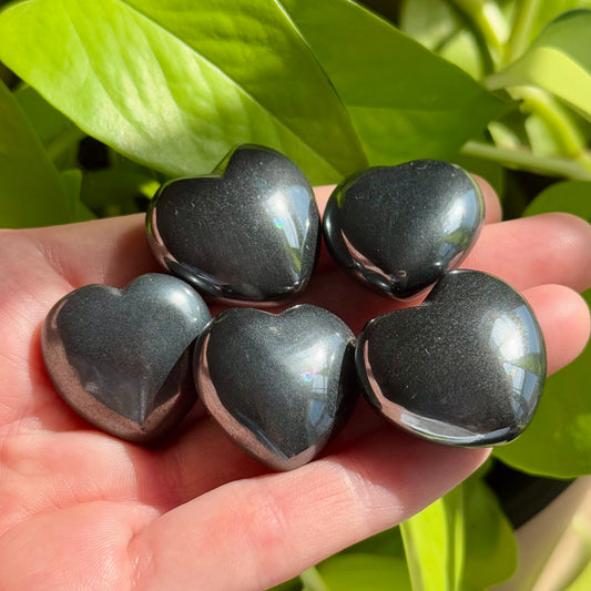 Hematite Puffy Heart