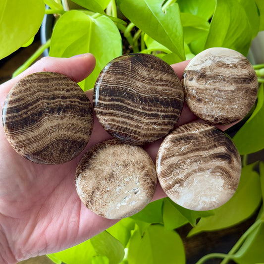 Chocolate Calcite Flat Stone