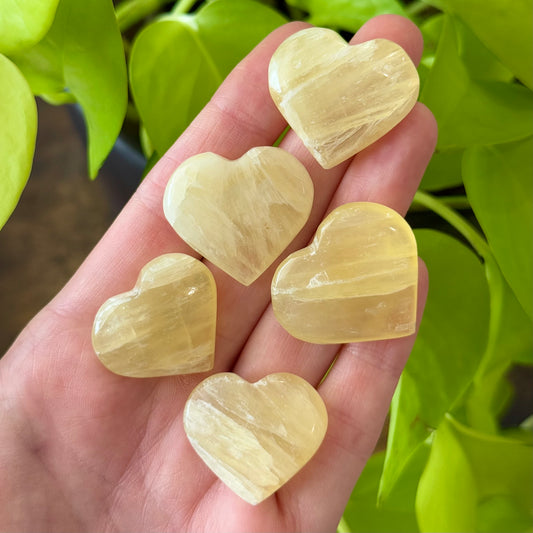 Lemon Calcite Heart