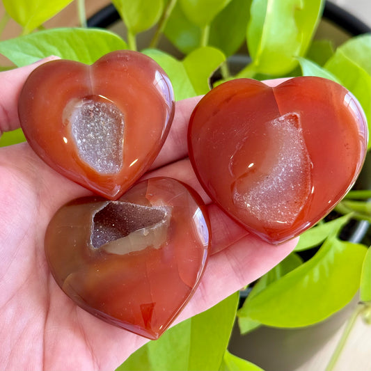 Carnelian Druzy Heart
