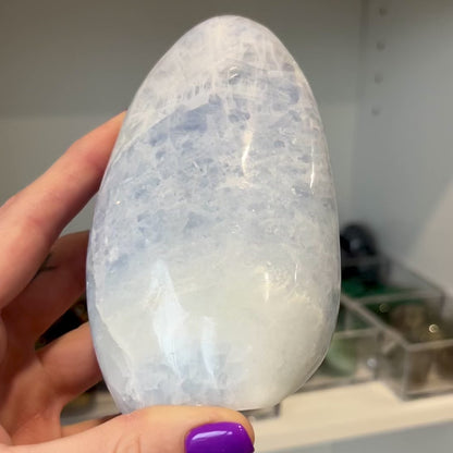 Blue Calcite Polished Cut Base
